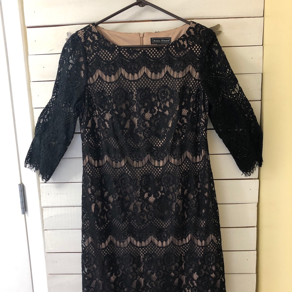 Jessica Howard sz 10 beautiful black lace dress
